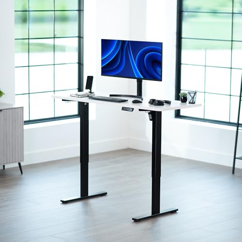 VIVO White 60 x 24 inch Universal Solid One-Piece Table Top for Standard and Sit to Stand Height Adjustable Home and Office Desk Frames, DESK-TOP60W