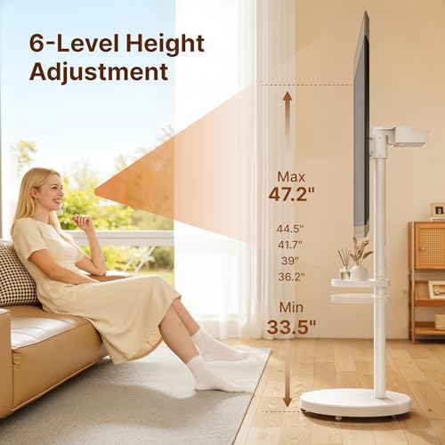 ECOTINY Rolling TV Stand for 32-65" TVs, 88 lbs, White ( variation: 32-65 Inch TVs / White )