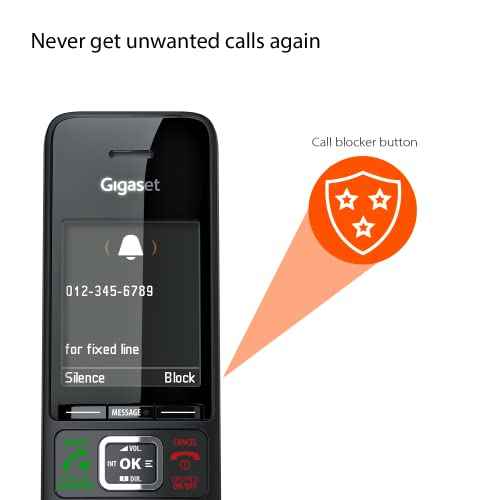 Gigaset Comfort 552H - Additional Handset - Charger - Elegant Cordless Phone for DECT Base - Made in Germany - Hands-Free Function - Big Phone Book, Titanium-Black