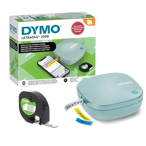 DYMO LetraTag 200B Bluetooth Label Maker Starter Kit, Daydream Blue