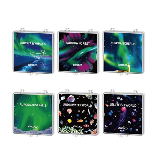 POCOCO Aurora and Deep Sea Series Galaxy Star Projector Night Light Discs: Realistic Galaxy Patterns, 5K Ultra HD, 96% Light Transmission, High Brightness - 6-Piece Pack (Projector Not Included)