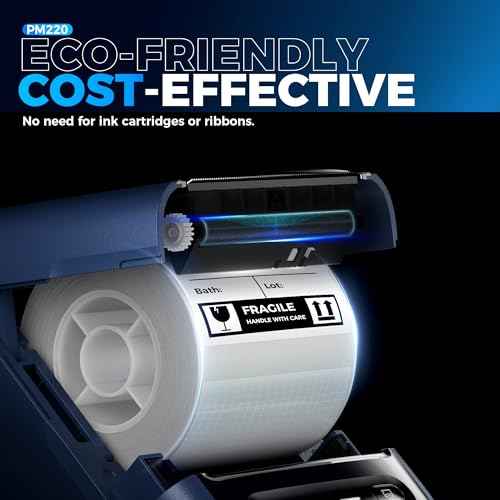 Nelko Label Maker Machine with Tape, PM220 Bluetooth Label Printer, 2 Inch Portable Thermal Printer for Small Business, Address, Logo, Clothing, Sticker Maker for Phones & PC, Navy Blue
