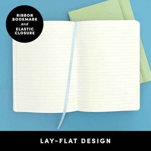 PAPERAGE Lined Journal Notebook, (Black), 160 Pages, Medium 5.6 in x 8 in - 100 GSM Thick Paper ? Hardcover Journaling Notebook for Work, School & Note Taking