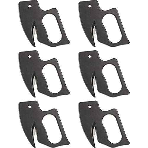 6 Pcs Letter Opener Envelope Slitter Plastic Envelope Knife Stationery Cutter Black Mail Opener Wrapping Paper Cutter for Office and Home