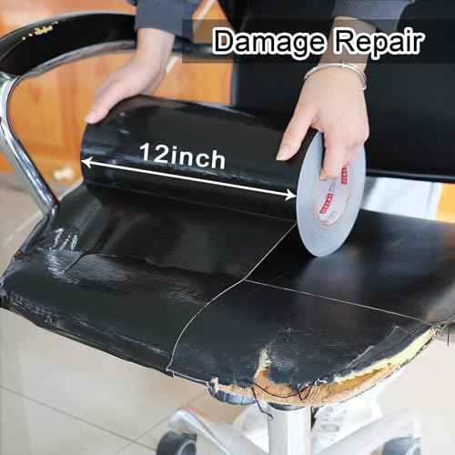 12" Black Duct Tape, Industrial Grade 12 inches x 55 Yards (164 ft) Wide Tape Duct, 9 Mil Heavy-Duty, Waterproof, Strong, Flexible, No Residue, for Crafts & Home Improvement