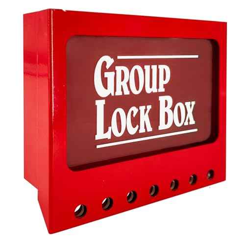 Lockout Tagout Lock Box Portable Group Box Kit Safety Padlock Box 1Pack for Lock Out Tag Out Station Red