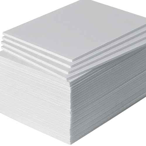 30 Pack White Foam Board 8x10 inch, White Foam Core Boards Baking Board Mat Board Center, 3/16in Thick White Crafts Foam Board Sheet Polystyrene Boards for Projects Art Display