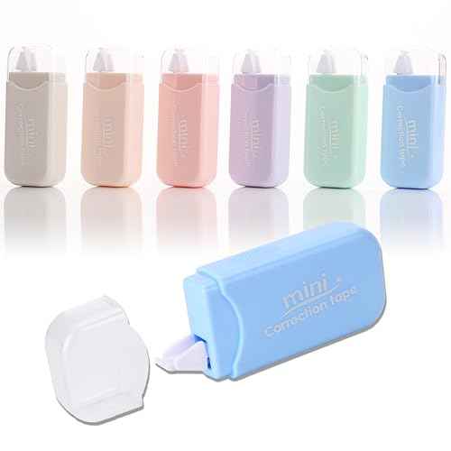 White Correction Tape, 6 Pack, 13.13 Feet Mini Correction Tape, Writing supplies and correction supplies for School And Office. (Milkshake)