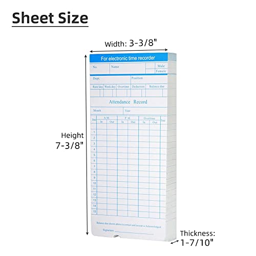 TooCust 100-Piece Monthly Employee Time Cards - 2-Sided, Blue/Orange, 7-3/8 x 3-3/8 Inch, Includes Variation of THIS listing