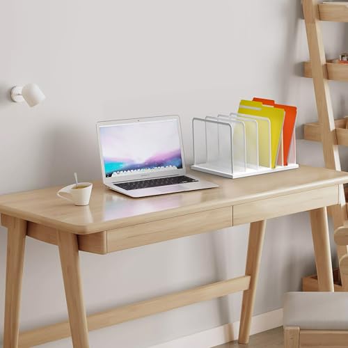Kuntine.B White 5-Section Upright Desk File Organizer - 1 Pack