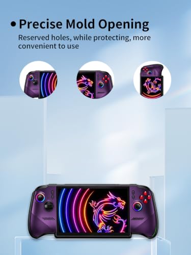 UYRUREL Black TPU Gaming Case for MSI Claw 8 EX AI+ Handheld Device with Kickstand