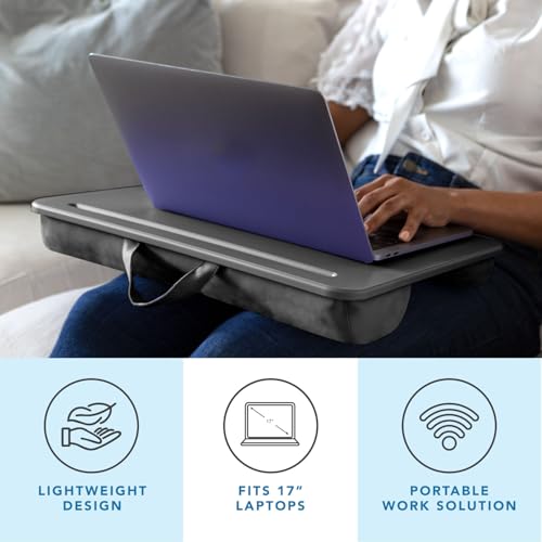 LapGear Original Charcoal Lap Desk for 17-Inch Laptops – Portable & Stable Work Surface