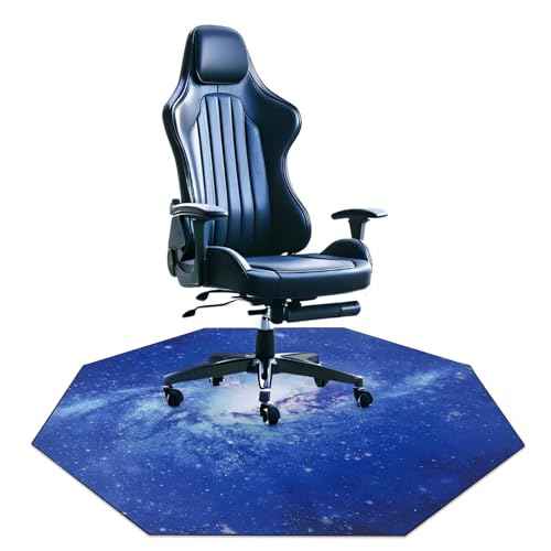 USTIDE Large Nonslip Gaming Chair Mat Blue Office Desk Chair Mat for Hardwood Floor Computer Carpet for Gaming Room 51"x51"
