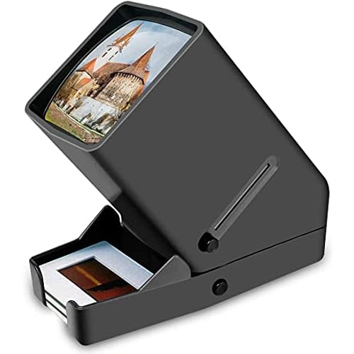 Rybozen 35mm Slide Viewer, 3X Magnification and Desk Top LED Lighted Illuminated Viewing and Battery Operation-for 35mm Slides & Positive Film Negatives(4AA Batteries Included)