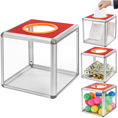 Fasmov Acrylic Donation Raffle Box - Clear Suggestion & Ticket Holder