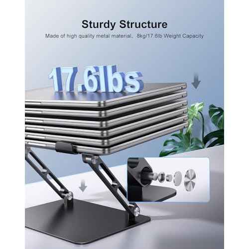Adjustable Laptop Stand Ergonomic Computer Riser Aluminum Laptop Stand for Desk Portable Notebook Stand Laptop Riser Holder Compatible with 10-17.3¡¯¡¯ Laptops Tablets,Black