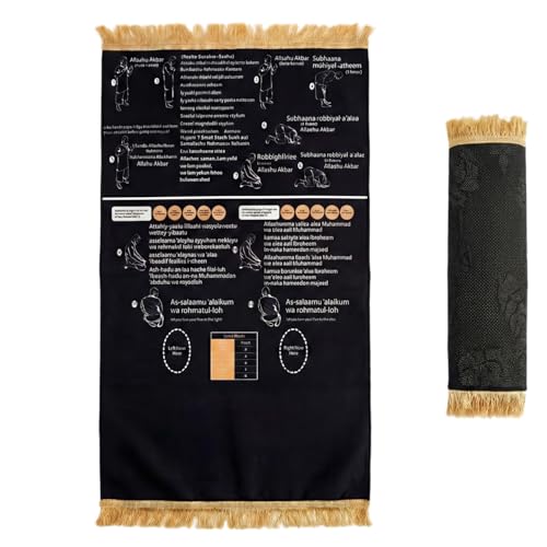Guided Prayer Mat for New Muslims - Non-Slip, Bilingual Learning for Reverts