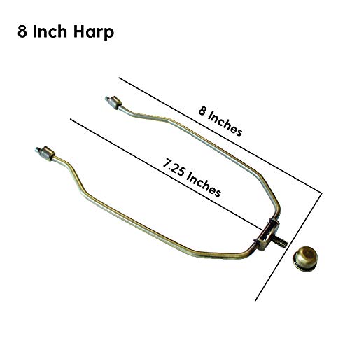 I Like That Lamp Complete Lamp Set - Antique Brass 8' Harp (Suitable for 9' to 10' Lampshade) - Includes Harp, Saddle Holder Base & Finial - Converter For Table and Floor Lamps