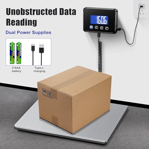 Shipping Scale, 660lbs Heavy Duty Digital Postal Scale for Packages, 0.7oz High Accurate Postage Scale for Small Business, Luggage, Home Use, Battery & Charging Cable Include