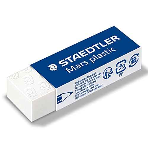 STAEDTLER Mars Plastic Vinyl Erasers (4-Pack), White Erasers for Clean & Precise Results - Latex-Free, Minimal Crumbling, Made in Peru