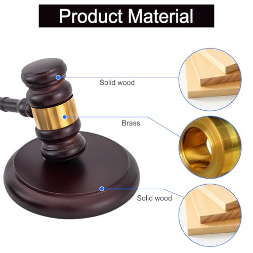 Personalized Wooden Gavel and Sound Block Set for Judges & Lawyers