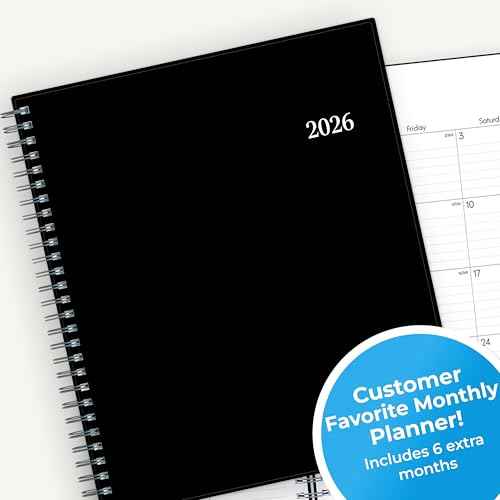 Blue Sky 2026 Monthly Planner Calendar, January 2026 - December 2026, 8" x 10", Monthly Layout, Flexible Cover, Silver Wirebound, Laminated Tabs, Enterprise