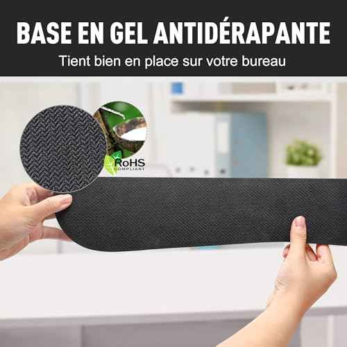 Gimars Upgrade Enlarge Silky and Superfine Fabric Gel Memory Foam Keyboard Wrist Rest Set, Ergonomic Keyboard Mouse Wrist Support for Typing Pain Relief, Comfort for Office, Gaming, Computer, Black
