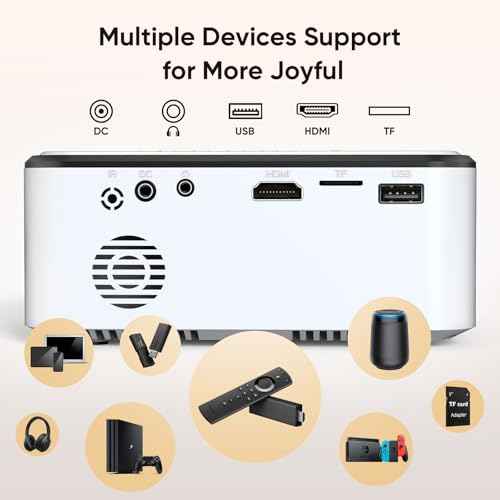 Mini Projector Portable Projector Full HD 1080P Supported, Home Theater Projector Compatible with TV Stick, Phone, Games, HDMI, AV