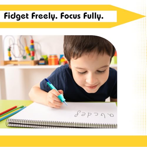 Write Right Learning Pencil Sleeves ? Soft Textured Silicone Grip for Handwriting Support and Silent Fidgeting ? Sensory-Friendly Tool for Students, Teachers, Therapists, and All Ages ? 4 Pack
