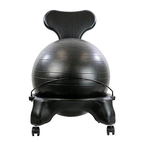 CanDo 22" Ball Chair – Inflatable Ergonomic Active Seating with Air Pump, Black
