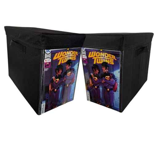 Comic Vision Comic Book Storage Box and Comic Book Display [Patent Pending] - Removeable, enclosed top - 2pack