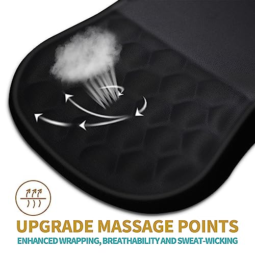 Hokafenle HK001 Ergonomic Wrist Support Mouse Pad with Massage Bumps, Memory Foam, Non-Slip PU Base, 12x8 inch, Black