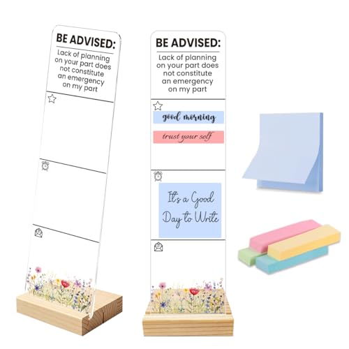 ENGVZ Advised Funny Office Sticky Notes Monitor Memo Board with Removable Wooden Base