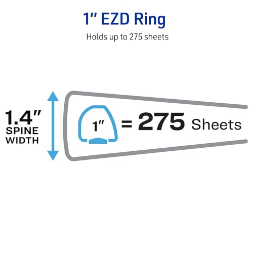 Avery Heavy-Duty 3 Ring Binder 1 Inch EZD White Durable Cover