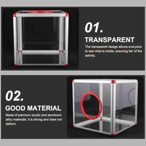 GANAZONO Raffle Supplies Ball Container Ticket Raffle Box Box Aluminum Alloy Props Acrylic Drum Ticket Community Mail Suggestion Mail