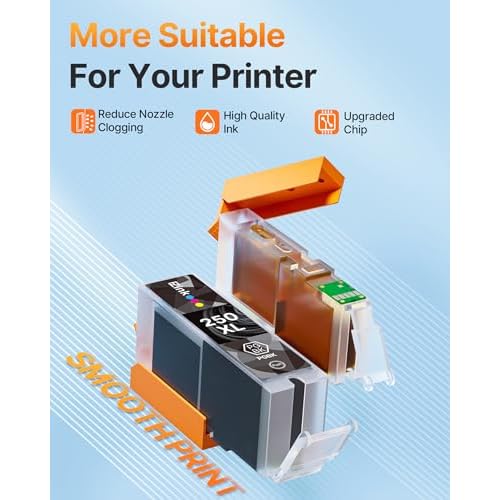 E-Z Ink Compatible Ink Cartridge Replacement for Canon PGI-250XL PGI 250 XL CLI-251XL CLI 251 XL to use with PIXMA MX922 MG5520 (2 Large Black, 2 Cyan, 2 Magenta, 2 Yellow, 2 Small Black) 10 Pack