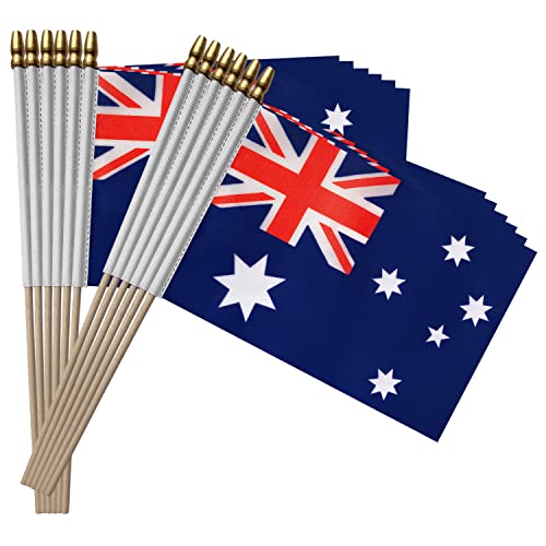 Australian Mini Handheld Flag 5x8 Inch - 12 Pack, TSMD Australia Flag