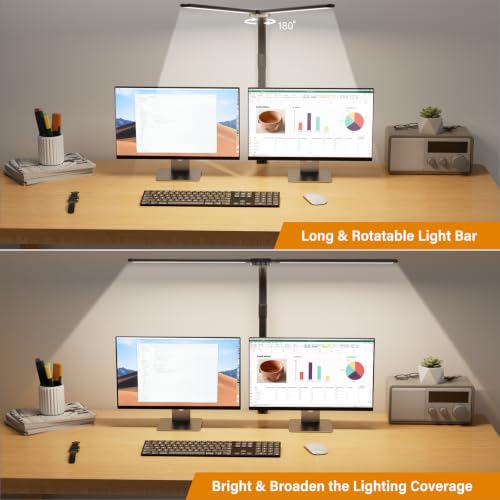 SIBRILLE Black Dimmable LED Desk Lamp with Clamp & Gooseneck, Modern Architect Task Light