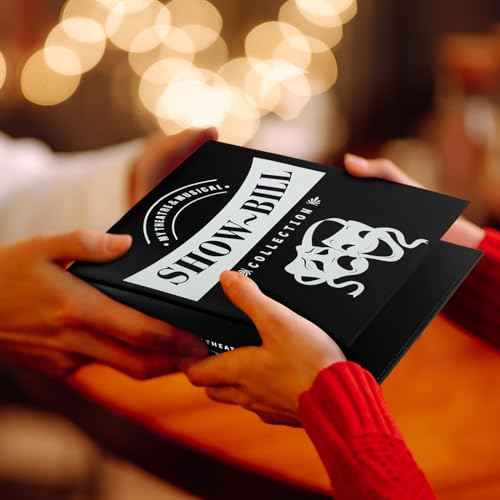 2 Set Show Bill Binder with Sleeves for Broadway and Theatre 3 Ring Theater Program Holder with 40 Sheet Protectors PU Leather Playbill Binders Broadway Playbill Holder (Yellow and Black)