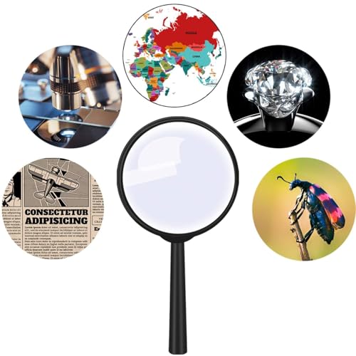 Elcoho 24 Pack Handheld Magnifiers with Storage Bag - 6X Acrylic Lens for Reading Jewelry & Home Use