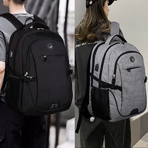 SHRRADOO Black Travel Laptop Backpack for Men & Women - 16.3 Inch Storage