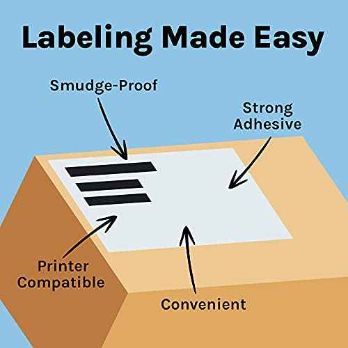 Premium Label Supply White Sticker Half Sheet Labels ? 8.5" x 5.5" ? Laser/Inkjet Compatible ? (2 per Sheet), 200 Sheets - 400 Total Adhesive Labels
