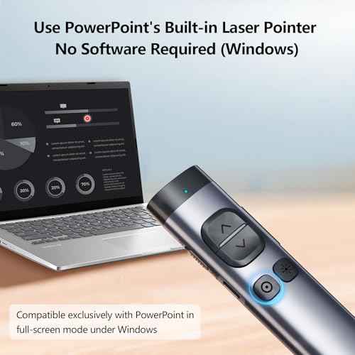 Norwii N97s TV Screen Presentation Clicker for powerpoint presentations, powerpoint clicker, Presentation Remote, Bluetooth Wireless Presenter, Digital Pointer for TV Screen Under Win/Mac