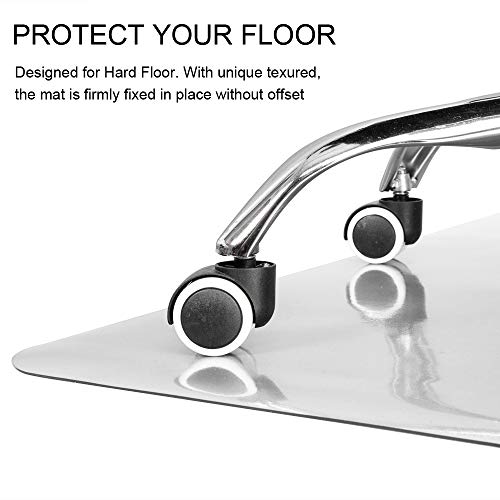 Kuyal Clear Chair Mat for Hardwood Floors 36x48 Inches - Rectangle, No Gripper