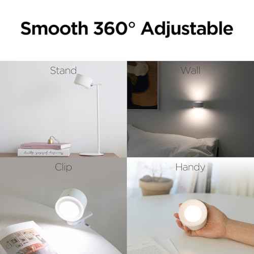 mooas Dual Cordless LED Desk Stand USB-C Rechargeable, Magnetic Flicker-Free LED Desk Lamp, 3 Brightness Levels Touch Control 360¡Æ Adjustable, Wall-Mounted Task Light for Reading Home Office Study