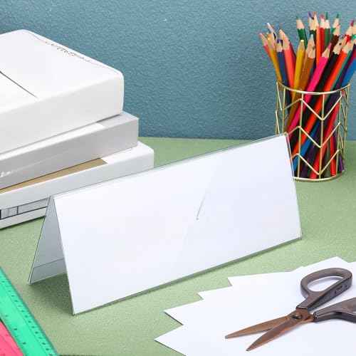 Vicenpal 30 Pieces Clear Plastic Name Tent Holders 11" x 4.25" Acrylic Name Plate for Desk PVC Card Tent Holder Desk Sign Frame for Table Office Business Conference Meeting Room School Display Stand