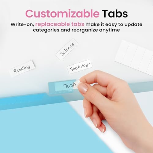 2 Set Taja 16-Count Binder Dividers with 2 Pockets & 8 Writable Tabs for 3-Ring Binders