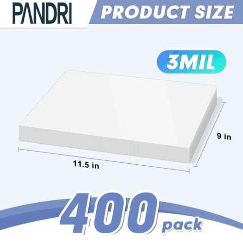 Laminating Sheets, PANDRI 400 Pack Thermal Laminator Pouches Holds 8.5 x 11 Inch, 3 Mil Clear Laminator Paper 9 x 11.5 Inch, Letter Size
