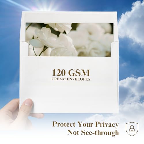 A2 White Envelopes Self Seal 100 Pack, Goefun 4.375 x 5.75 Printable Invitation Envelopes for 4.25 x 5.5 Cards, Photos, Weddings, Graduation, Baby Shower, 120 GSM