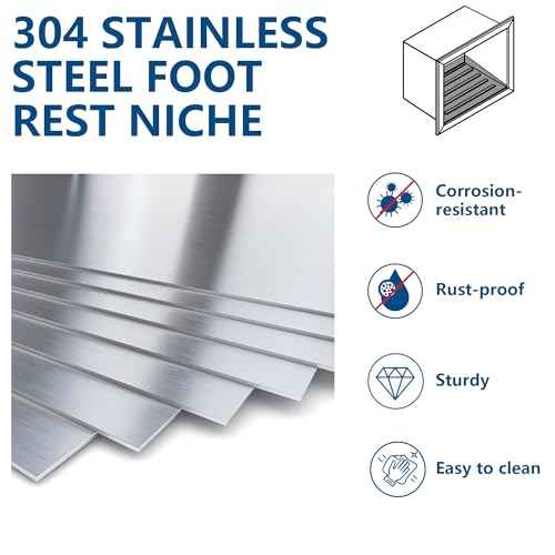 Shower Foot Rest for Shaving Legs, 304 Stainless Steel Footrest Niche with Shaving Holder, Recessed Shower Niche for Shaving Legs, Matte White